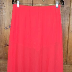 The Drop Red Chiffon‎ Layered Maxi Skirt Women's Medium Flowy Boho